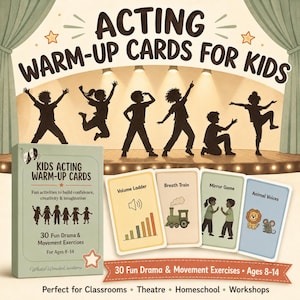 Drama Activity Cards for Kids Acting Warmups Games Educational Resources Theater Stage Theme