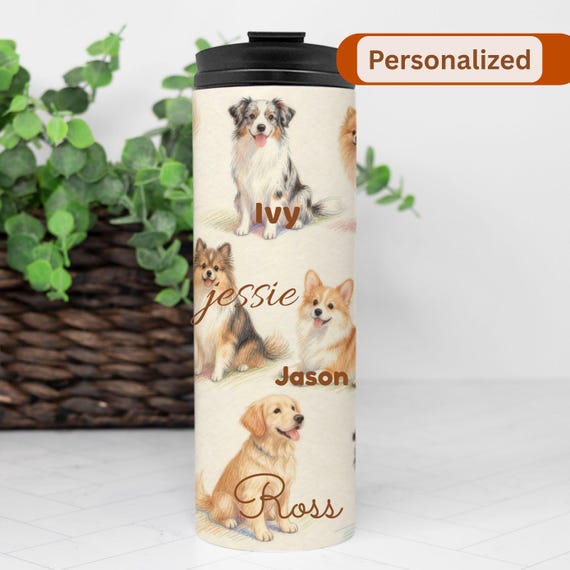 Dog Breed Thermal Tumbler Insulated Puppy Pattern Mug