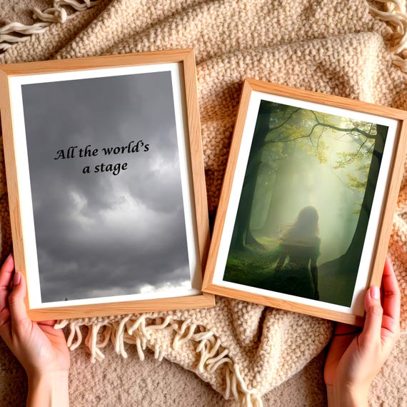 Foggy Landscape Minimalist Wall Art Print Nature Lover Gift for Valentine's Day Dreamy Artwork