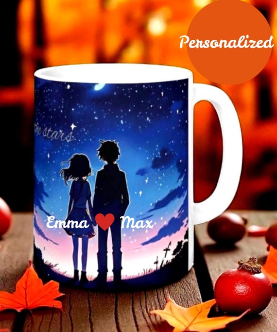 Personalized Celestial Mug Romantic Gift Couple Anniversary Ceramic Cup Constellation Blue Sky Anime Design Office Drinkware Christmas Gift