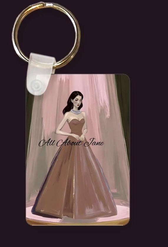Personalized Fashion Illustration Keychain Elegant Theater Actress Accessory