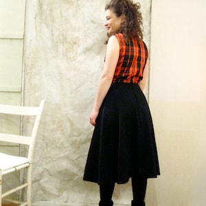 1960s dress wool Red and Black Plaid top and under skirt Darling 60s Cutie Pie dress image 2