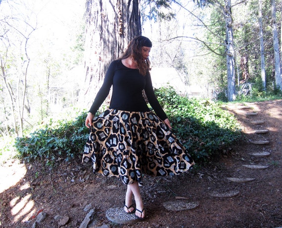 vintage full skirt Jewel fabric tiered swing skir… - image 3