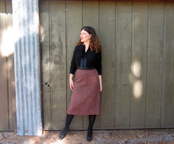 50s wool pencil skirt M Rough Rider