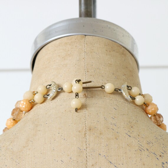 vintage 1960s peach fuzz necklace • 2 strand bead… - image 4