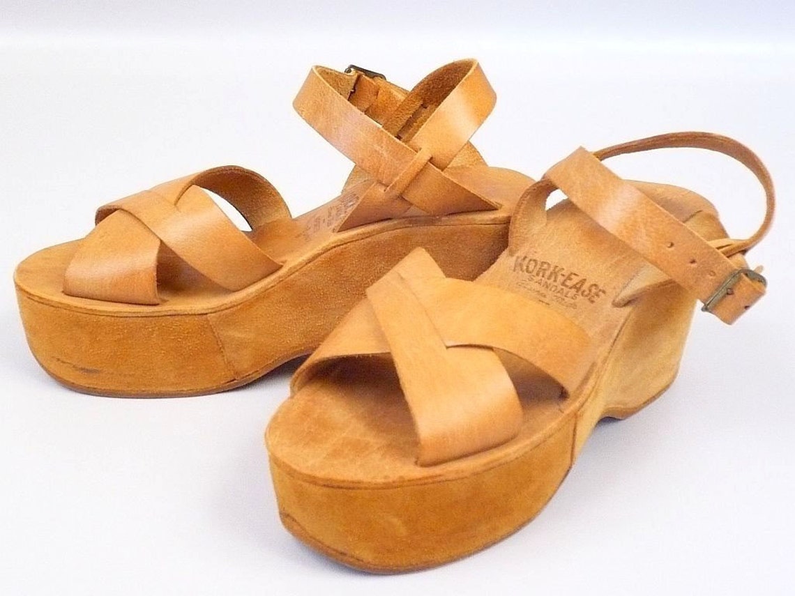 Original 70s KORK EASE Platform Sandals Etsy