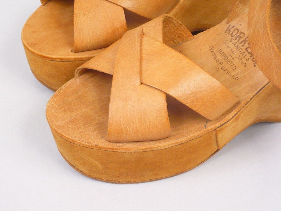 Original 70s KORK EASE Platform Sandals Etsy