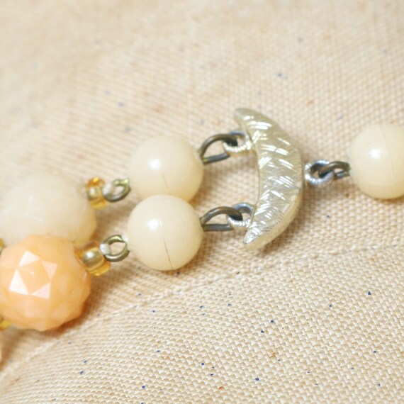 vintage 1960s peach fuzz necklace • 2 strand bead… - image 5
