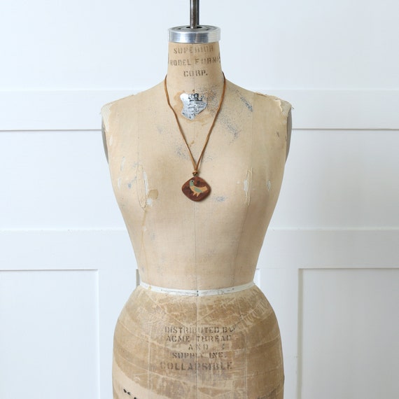 vintage MCM Scandinavian wood bird necklace • ake… - image 4