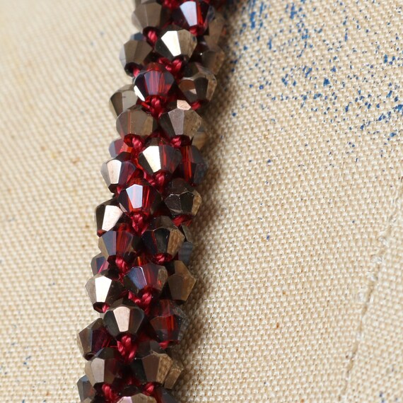 vintage glass beaded lariat necklace ~ tassel bel… - image 8