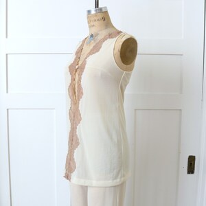 designer vintage 1960s Pucci pajamas sheer 2 piece nylon and lace lingerie top & pants image 9
