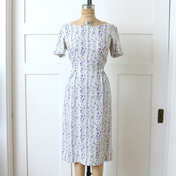 vintage early 1960s tailored dress • MCM white & … - image 5