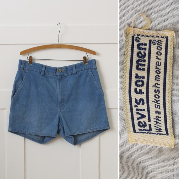 mens vintage 1970s Levis orange tab denim shorts •