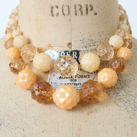 vintage 1960s peach fuzz necklace • 2 strand bead… - image 8