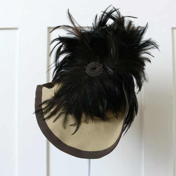 vintage 1940s dramatic feather hat • avant garde … - image 2