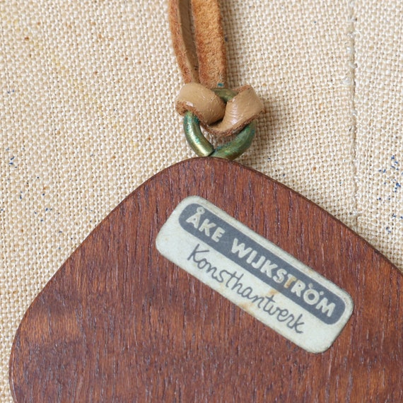 vintage MCM Scandinavian wood bird necklace • ake… - image 8