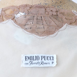 designer vintage 1960s Pucci pajamas sheer 2 piece nylon and lace lingerie top & pants image 5