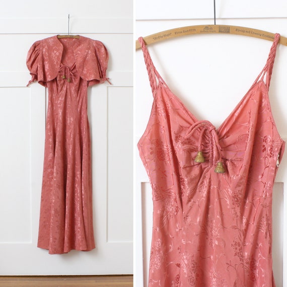 vintage 1930s dress & puff sleeve jacket set • ful