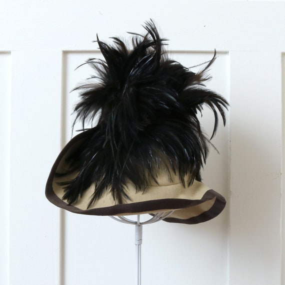 vintage 1940s dramatic feather hat • avant garde … - image 8