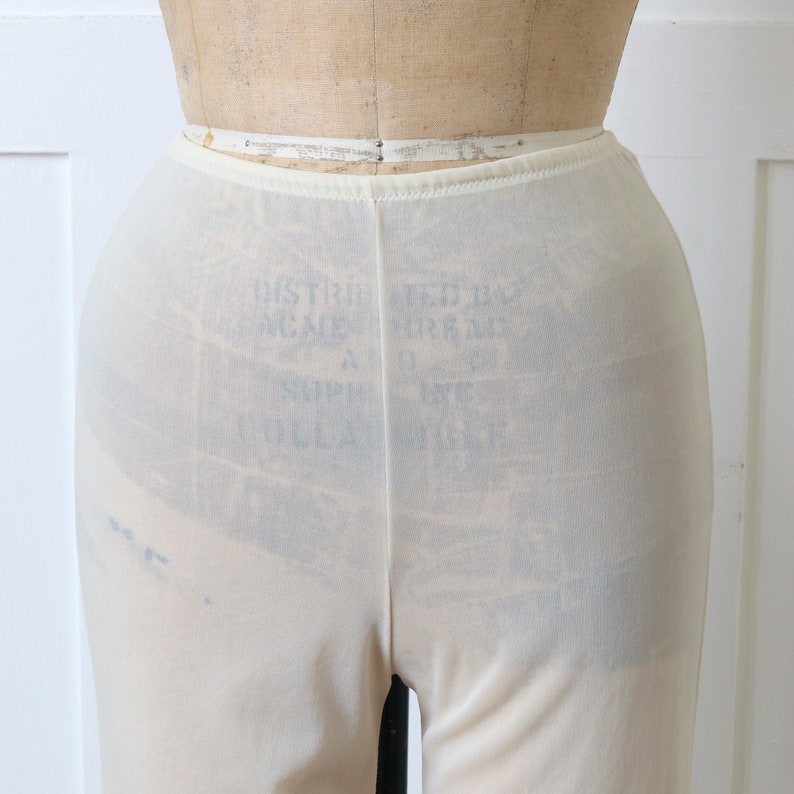 designer vintage 1960s Pucci pajamas sheer 2 piece nylon and lace lingerie top & pants image 3