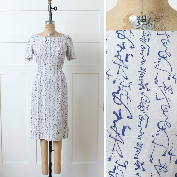 vintage early 1960s tailored dress • MCM white & … - image 1