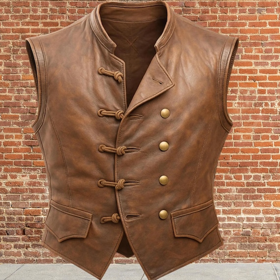 Handmade Leather Pirate Vest – Steampunk Ren Faire Costume