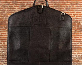 Handmade Full-Grain Leather Suit Carrier Travel Garment Bag | Wedding & Business Travel