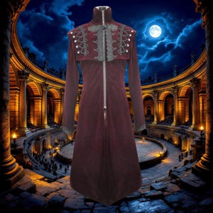 Steampunk Velvet Coat – Unisex Gothic Tailcoat, Handmade Red Masquerade & Vampire LARP Cosplay Jacket, Baroque Dark Academia Fashion, Velvet