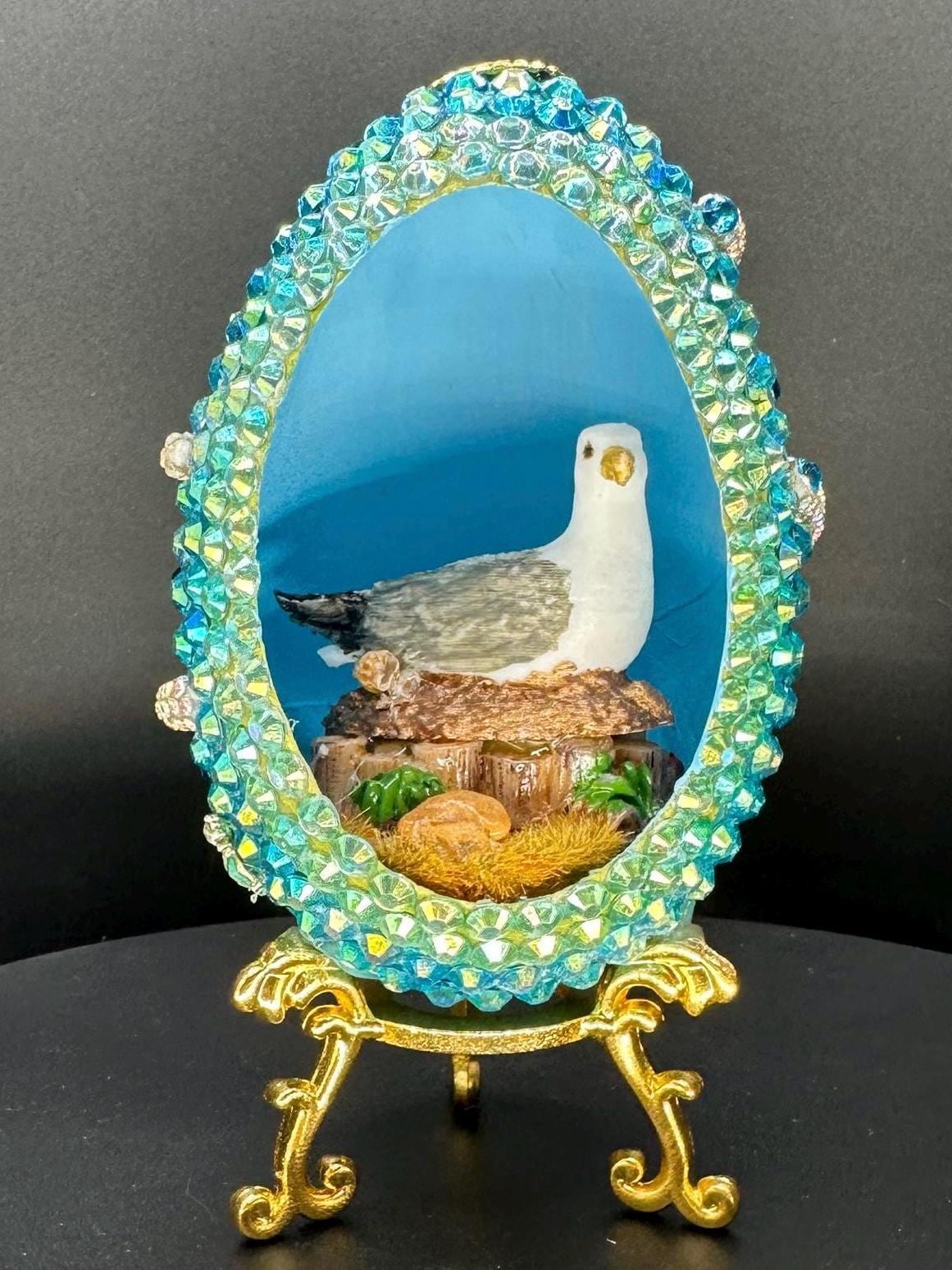 ジョージジェンセン　イースターエッグ　マーガレット24K Faberge Bird Eggs - Etsy