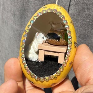 Hand made unique embellished real goose egg.  Lovely gift for all seasons and holidays.