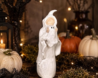 Witch Figurine, Upcycled Willow Tree/Gothic Home Decor, Ghost Decor