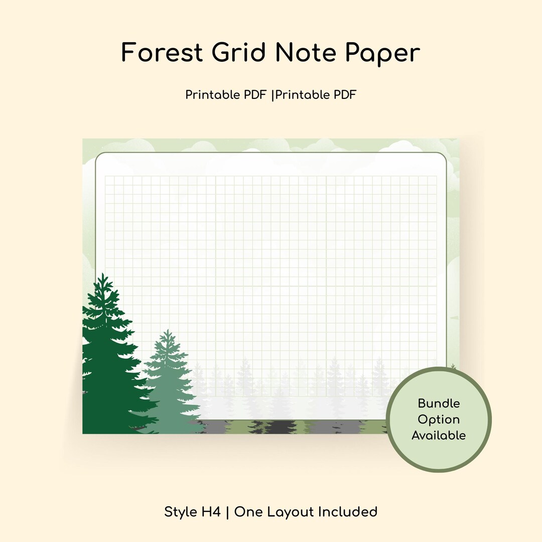 Forest Note Grid Paper PDF | Kids Writing Sheets | Journal Printable ...