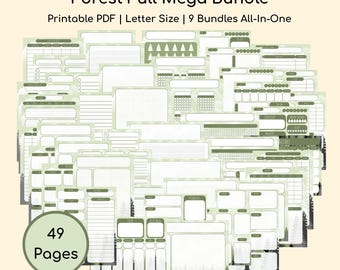 Forest Full Mega-bundel pdf | Afdrukbare items voor Bullet Journal en planner | Lifestyle-sjabloon | Digitale download