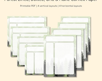 Forest Cornell Notes PDF | Study & Note-Taking Sheet | School Binder Printable | Digital Download