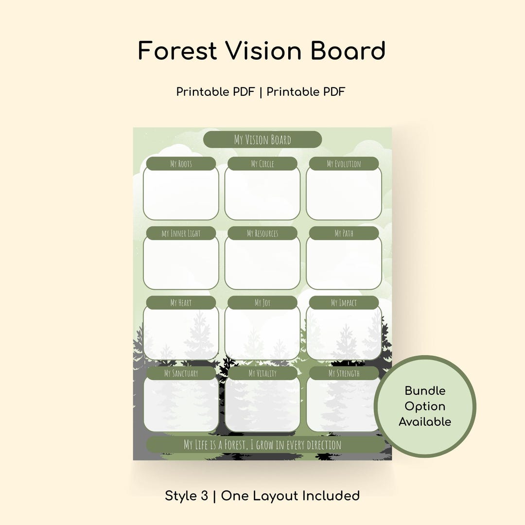 A Vision Tree Template.pdf Forest Vision Board PDF | Lifestyle Templates | Future Envision ...