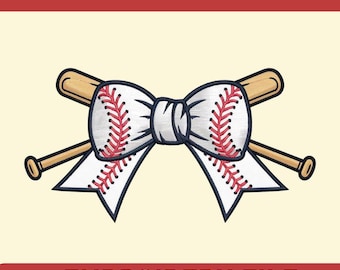 Baseball Bow Embroidery Design: Softball Bats, Game Day Spirit (Digital Download)