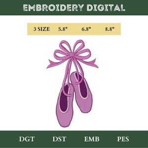 Elegant Ballet Shoes Machine Embroidery Design – Ballerina Slippers Pattern – Pointe Shoe Embroidery for Dancers & Gifts