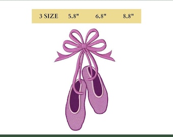Elegant Ballet Slippers Machine Embroidery Design (Digital Download)