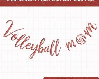 Motif de broderie maman volley-ball : cerceau de 5-7" (téléchargement numérique)