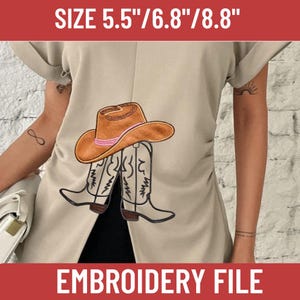 Cowgirl Cowboy Boots and Hat split seam side bow Applique machine embroidery designs Farm cow spots kids outfit t-shirt sweatshirt side seam