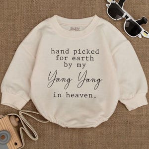 Baby Romper, Newborn Clothes, Hand Picked for Earth by my Grandma in Heaven Romper, Baby Announcement Outfit, Baby Shower Gift