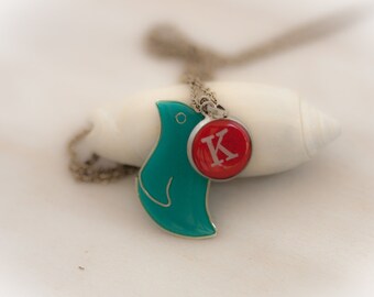 Personalized Necklace - Birdy with initial