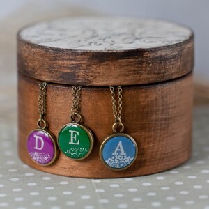 Personalized Necklace - Bridesmaids Set - Initial Pendant