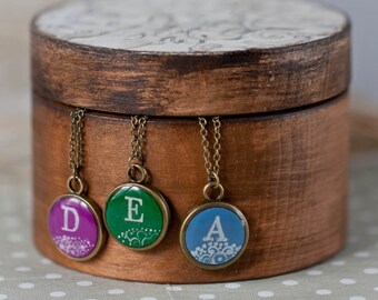 Personalized Necklace - Bridesmaids Set - Initial Pendant