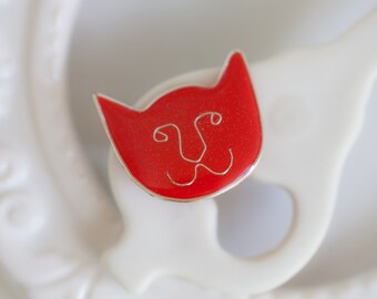 Pin Brooch- Red Cat