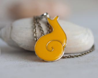 Snail Necklace - Yellow