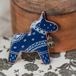 Brooch -Blue Horse
