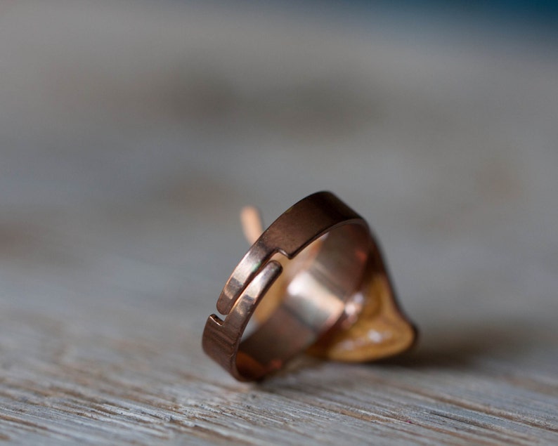 Adjustable Ring - Forest green leaf image 4