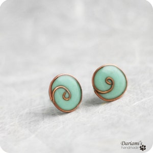 Post earrings - Mint blue