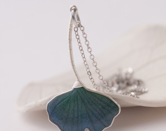 Necklace - Green Ginkgo Leaf